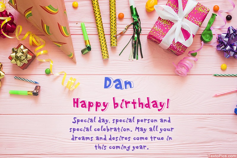 images with names Happy Birthday Dan, Beautiful images
