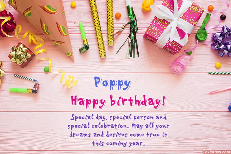 images with names Happy Birthday Poppy, Beautiful images