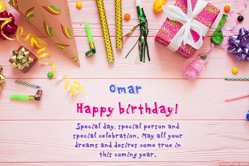 images with names Happy Birthday Omar, Beautiful images