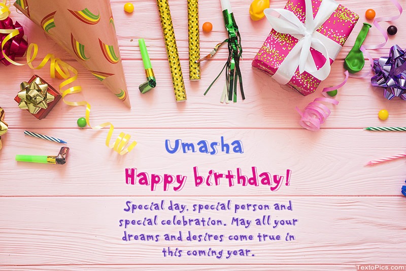images with names Happy Birthday Umasha, Beautiful images