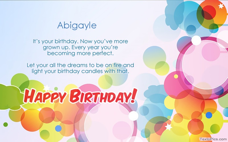 images with names Download picture for Happy Birthday Abigayle