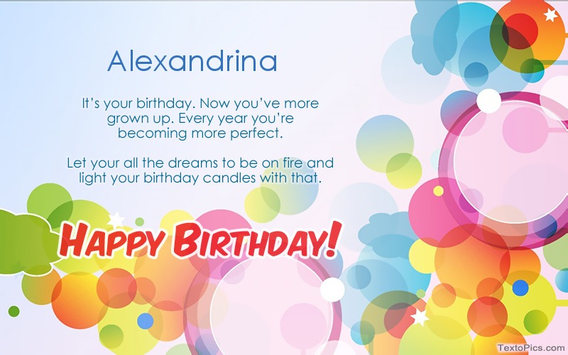 images with names Download picture for Happy Birthday Alexandrina