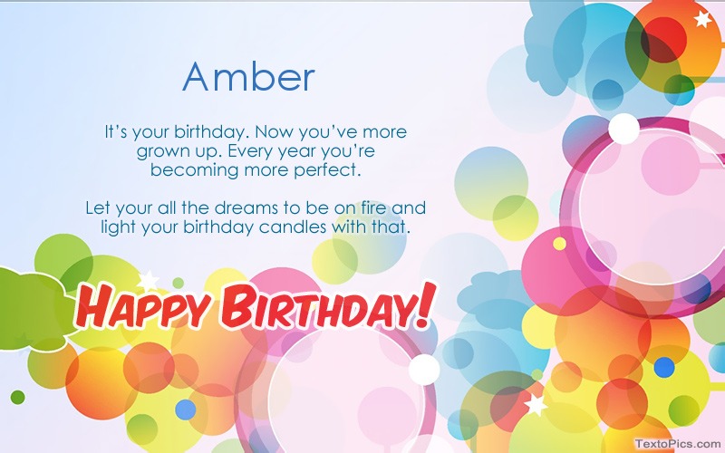 images with names Download picture for Happy Birthday Amber
