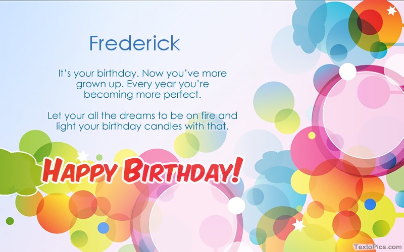 images with names Download picture for Happy Birthday Frederick
