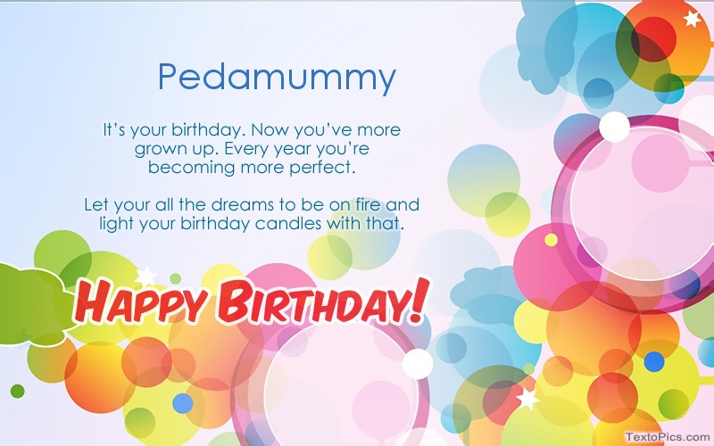 images with names Download picture for Happy Birthday Pedamummy