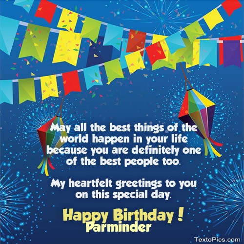 images with names Happy Birthday Parminder photo