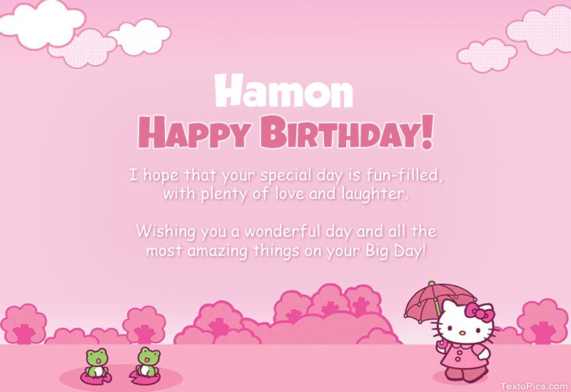 images with names Children's congratulations for Happy Birthday of Hamon