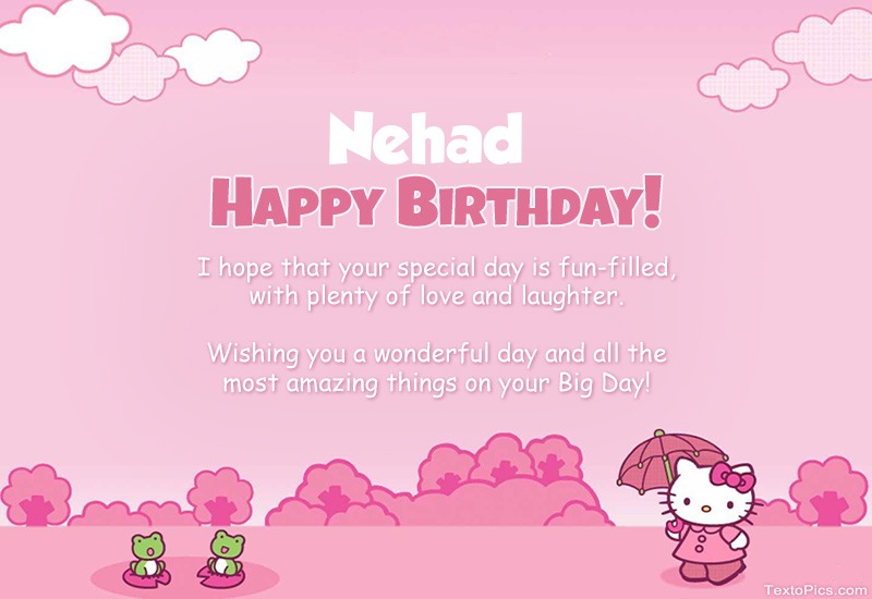 images with names Children's congratulations for Happy Birthday of Nehad