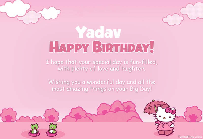 images with names Children's congratulations for Happy Birthday of Yadav
