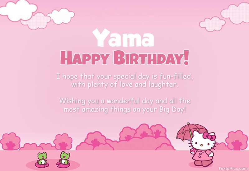 images with names Children's congratulations for Happy Birthday of Yama