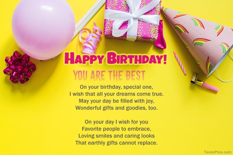 images with names Happy Birthday You are the best, beautiful poems