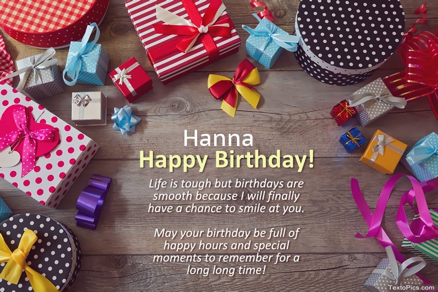 images with names Happy Birthday Hanna in verse