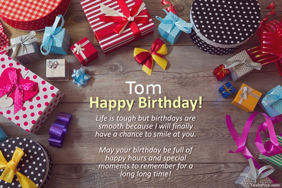 images with names Happy Birthday Tom in verse