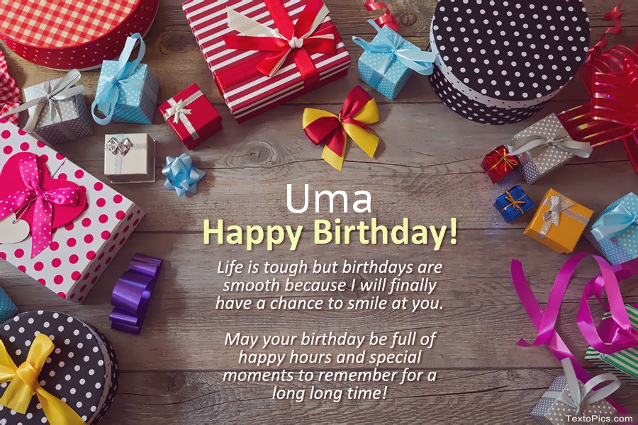 images with names Happy Birthday Uma in verse